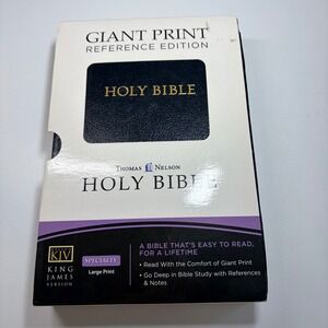 Thomas Nelson KJV Holy Bible Giant Print Reference Red Letter Black Leather